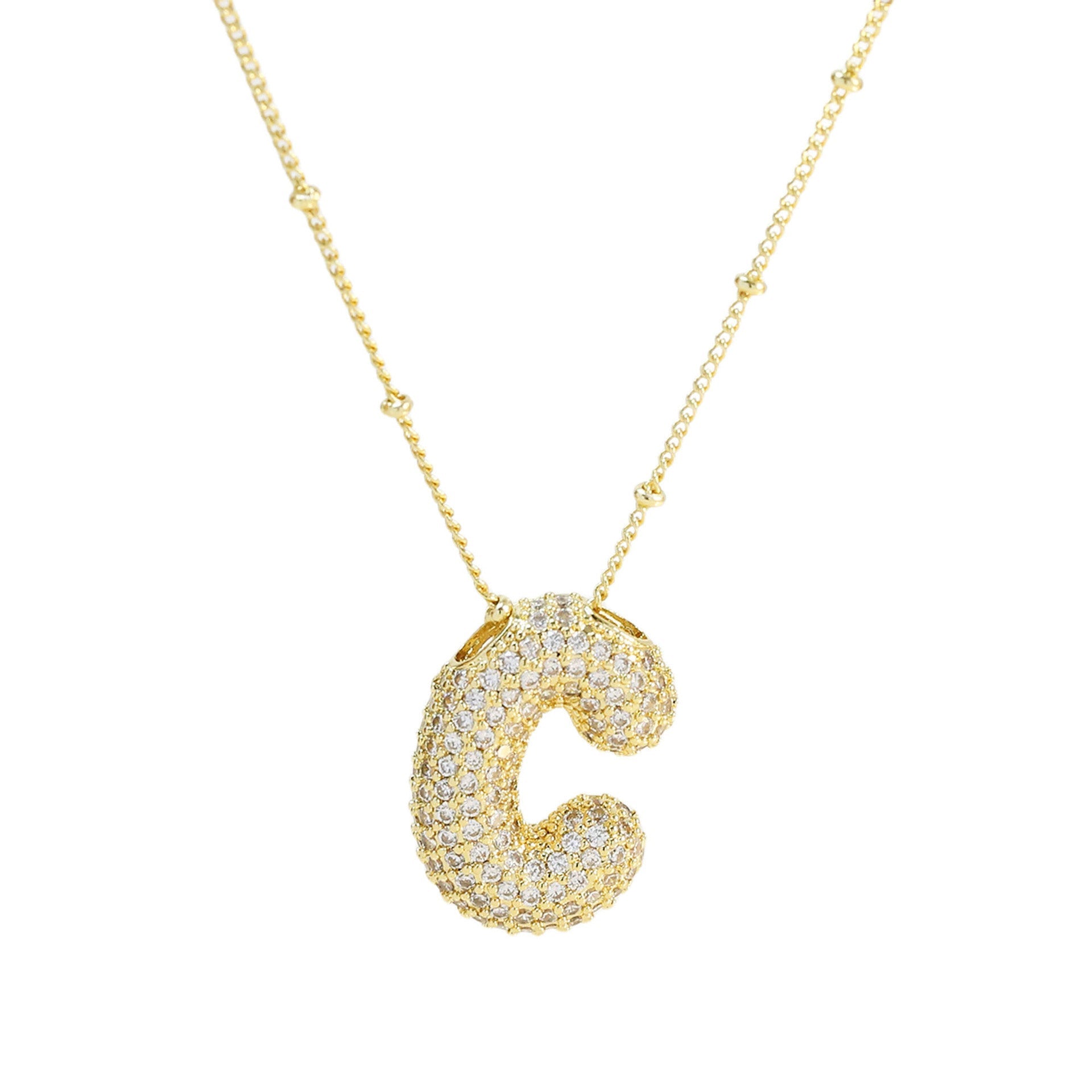 Brass Zircon Letter Pendant Necklace for Women ā Personalized & Stylish - Beauty Belliss